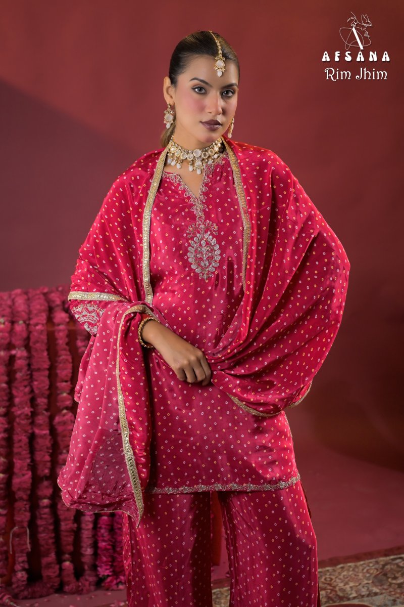 Rim Jhim By Afsana Crepe Readymade Suits
